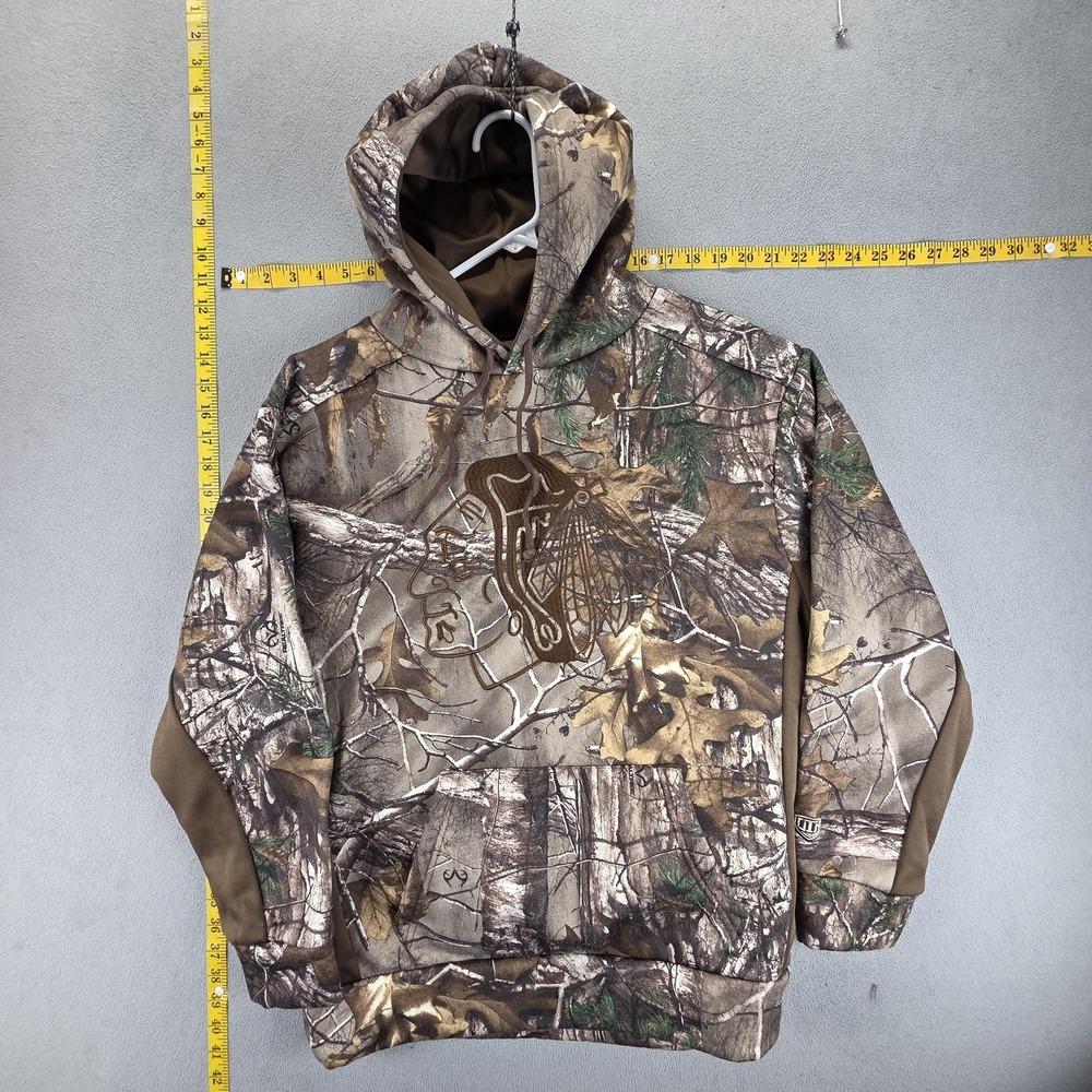 Chicago Blackhawks Jacket Mens M Hoodie Brown NHL Hockey Old Time Hockey Camo